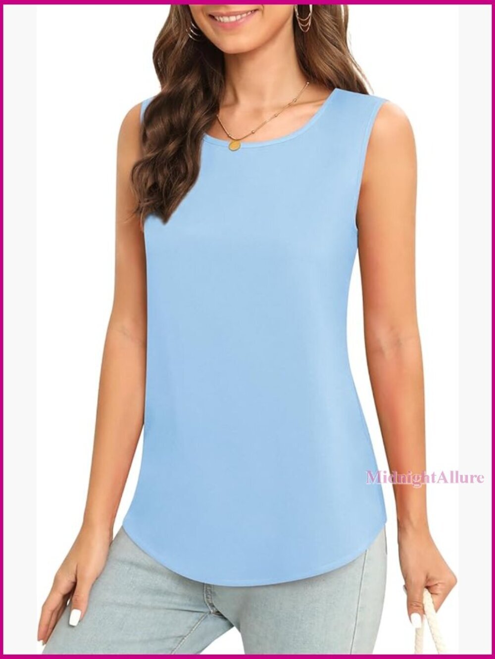 Sleeveless Chiffon Tank Top Business Casual Blouse Tunic